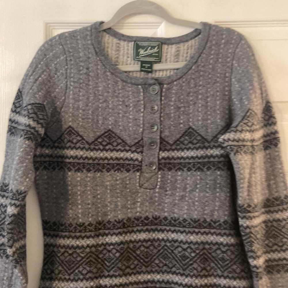 WOOLRICH  WOMENS DRESS  size M length 34” bust 40” Lamb  and Marino wool - Picture 3 of 12